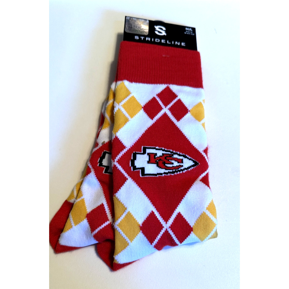 Strideline Kansas City Unisex Argyle Socks M/L Sizes M: 8-12 W: 9.5-13.5 NWT